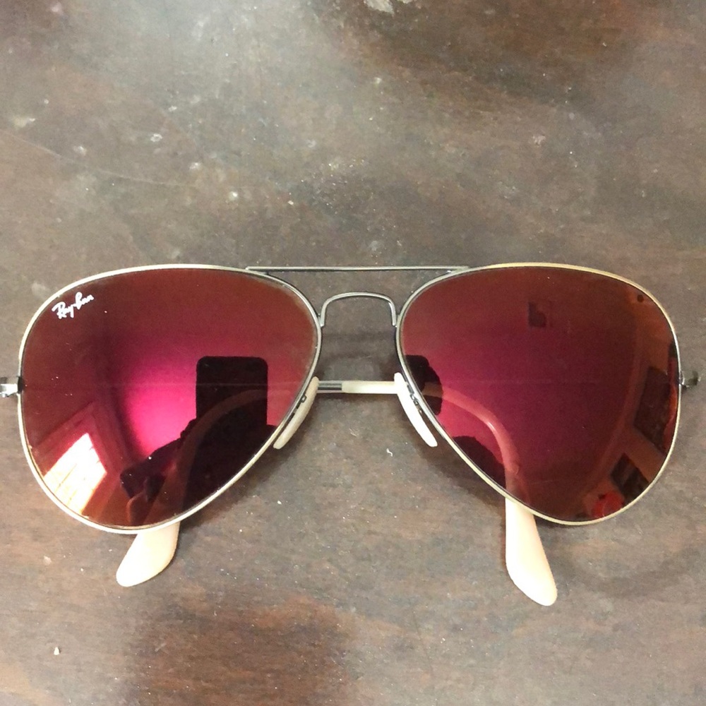 Ray Ban Aviator Red Mirror Unisex Sunglasses